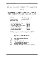 BÁO CÁO THỰC TẬP-ĐÁNH GIÁ TẦM QUAN TRỌNG CỦA CÁC YẾU TỐ ĐỐI VỚI DỊCH VỤ CAFÉ SÁCH
