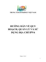 BÀI BÁO CÁO -HƯỚNG DẪN VỀ QUY  HOẠCH , QUẢN LÝ VÀ SỬ DỤNG ĐỊA CHỈ IPV6