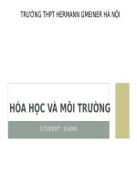 BÀI BÁO CÁO THỰC TẬP-Hóa học với những tác động tới môi trường