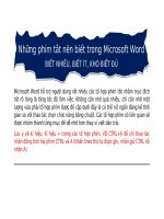 Những phím tắt nên biết trong microsoft word