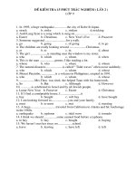 Kiem tra 15 phut (trac nghiem ) - Anh 9