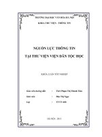 Nguồn lực thông tin tại Thư viện Viện dân tộc học