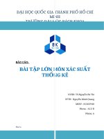 BÀI BÁO CÁO -BÀI TẬP LỚN MÔN XÁC SUẤT THỐNG KÊ