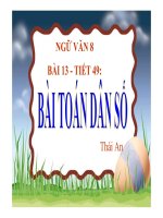 Bài giảng ngữ văn 8 bài toán dân số