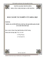 BÁO CÁO THỰC TẬP-Nghiên cứu cải tiến thiết bị lọc sinh học nhỏ giọt nhằm giảm chi phí xử lý nước thải sinh hoạt
