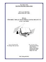 TÌM HIỂU THUẬT TOÁN PHÂN CỤM KMEANS VÀ CÁC CẢI TIẾN