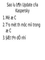 Hướng dẫn sao lưu dũ liệu và update ofline Kaspersky