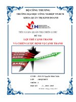 LỢI THẾ CẠNH TRANH và CHIẾN lược ĐỊNH vị CẠNH TRANH