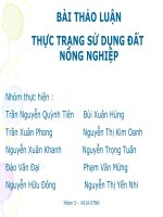 BÁO CÁO THỰC TẬP-THỰC TRẠNG SỬ DỤNG ĐẤT NÔNG NGHIỆP