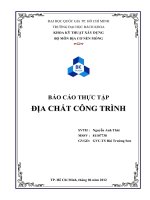 BÀI BÁO CÁO THỰC TẬP-ĐỊA CHẤT CÔNG TRÌNH
