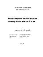 Nhu cầu tin tại Trung tâm thông tin - thư viện trường Đại học giao thông vận tải Hà Nội