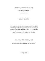 Văn hóa nhận thức và ứng xử nơi công cộng của giới trẻ hiện nay về tình yêu