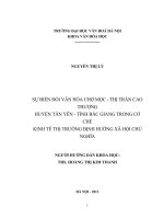 Sự biến đổi văn hóa chợ Mọc - Thị trấn Cao Thượng huyện Tân Yên tỉnh Bắc Giang trong cơ chế kinh tế thị trường định hướng Xã hội chủ nghĩa