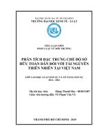 BÁO CÁO THỰC TẬP-PHÂN TÍCH ĐẶC TRƯNG CHẾ ĐỘ SỞ HỮU TOÀN DÂN ĐỐI VỚI TÀI NGUYÊN THIÊN NHIÊN TẠI VIỆT NAM