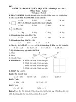 Đề kiểm tra giữa kỳ môn Toán lớp 3 năm học 2011 - 2012