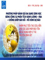 PHƯƠNG PHÁP ĐÁNH GIÁ ĐA DẠNG SINH HỌC BẰNG CÔNG CỤ PHÂN TÍCH ĐỊNH LƯỢNG – RBA– CHỒNG GHÉP BẢN ĐỒ - MÔ HÌNH DỰ BÁO