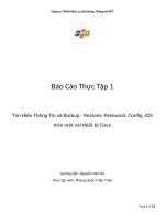 BÀI BÁO CÁO THỰC TẬP-Tìm Hiểu Thông Tin và Backup - Restore-Password, Config, IOS trên một vài thiết bị Cisco