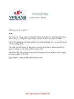 Đề thi tuyển nhân viên tín dụng vào VPBank