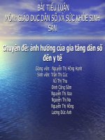 BÁO CÁO THỰC TẬP-Chuyên đề ảnh hưởng của gia tăng dân số đến y tế