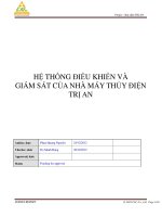 BÁO CÁO THỰC TẬP HỆ THỐNG ĐIỀU KHIỂN VÀ GIÁM SÁT CỦA NHÀ MÁY THỦY ĐIỆN  TRỊ AN