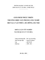 Giải pháp phát triển thương hiệu sản phẩm làng nghề dệt lụa Vạn Phúc, Hà Đông, Hà Nội