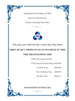 BÀI TIỂU LUẬN-THIẾT KẾ QUY TRÌNH SẢN XUẤT SẢN PHẨM TỪ THỊT