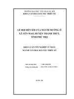 Lễ hội Đền Sồi của người Mường ở xã Yến Mao, huyện Thanh Thủy, tỉnh Phú Thọ