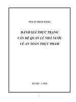BÀI BÁO CÁO THỰC TẬP-ĐÁNH GIÁ THỰC TRẠNG VẤN ĐỀ QUẢN LÝ NHÀ NƯỚC VỀ AN TOÀN THỰC PHẨM