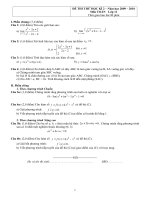 Đe kiem tra thu hoc ki 2 Toan 11 co dap an