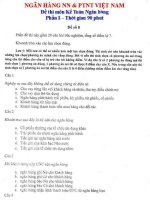 Đề thi môn kế toán ngân hàng