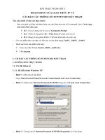 BÀI BÁO CÁO-HOẠT ĐỘNG CỦA GIAO THỨC IP VÀ CÀI ĐẶT CÁC THÔNG SỐ TCP- IP CHO MÁY TRẠM