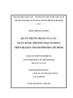 Quản trị tín dụng của các ngân hàng thương mại cổ phần trên địa bàn TP HCM