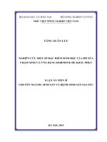 Nghiên cứu một số đặc điểm sinh học của bò sữa chậm sinh và ứng dụng hormone để khắc phục