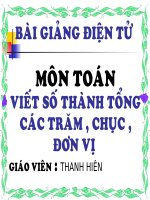 Toán tuần 30 bài Viết số thành tổng các trăm, chục, đơn vị