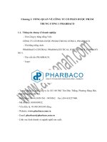 BÀI BÁO CÁO THỰC TẬP- TÌM HIỂU TỔNG QUAN VỀ CÔNG TY CỔ PHẨN DƯỢC PHẨM