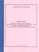 Báo cáo Đánh giá kết quả thực hiện đề án Phát triển khoa học và công nghệ giai đoạn 2006-2010 và định hướng phát triển KHCN giai đoạn 2011-2015 trên địa bàn tỉnh Lào Cai