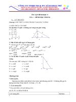TỔNG HỢP LT & BT HÌNH HỌC L9 ÔN THI VÀO L10