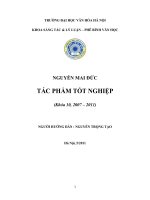 Tác phẩm tốt nghiệp của sinh viên Khoa Viết văn - Báo chí Nguyễn Mai Đức