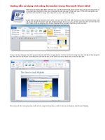 Hướng dẫn sử dụng tính năng Screeshot trong Microsoft Word 2010