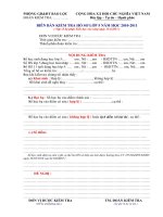 Mẫu biên bản kiểm tra hồ sơ lớp 5