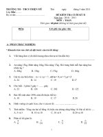 ĐỀ KIỂM TRA TOÁN LỚP 4 CKII 2010-2011