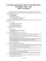 Hướng dẫn ôn thi học kì II môn Tin học 7 năm học 2010-2011