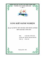 Đề  tài: TẠO HỨNG THÚ CHO HỌC SINH TRONG GIỜ HỌC MÔN GIÁO DỤC CÔNG DÂN