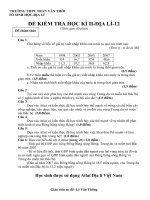 Đề, đáp án KH II, địa 12