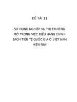 Sử dụng nghiệp vụ thị trường mở để điều hành chính sách tiền tệ