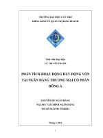 Phân tích hoạt động huy động vốn tại ngân hàng thương mại cổ phần đông á