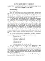 SÁNG KIẾN KINH NGHIỆM  BỒI DƯỠNG VÀ PHÁT TRIỂN CÁC KỸ NĂNG CHO HỌC SINH  HỌC MÔN MĨ THUẬT BẬC THCS