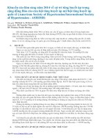 Khuyến cáo lâm sàng năm 2014 về xử trí tăng huyết áp trong cộng đồng