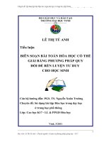 Tiểu luận giải bài toán hóa học bằng phương pháp quy đổi