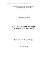 Tác phẩm tốt nghiệp của sinh viên Khoa Viết văn - Báo chí trần quang thanh